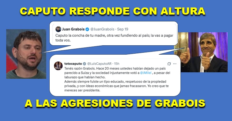 Toto Caputo respondió con altura e ironía a Juan Grabois, conocido incendiario kirchnerista.