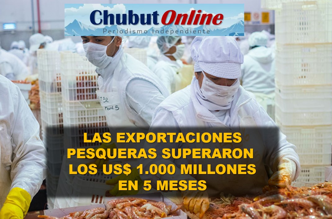 Las exportaciones pesqueras superaron los US$1.000 millones en 5 meses