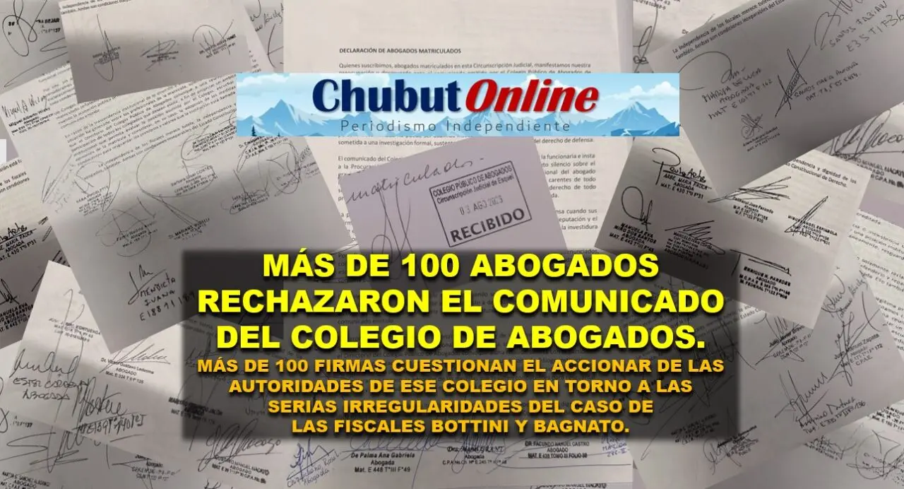ABOGADOS RECHAZAN COMUNICADO DEL COLEGIO 4 AGOSTO 2026