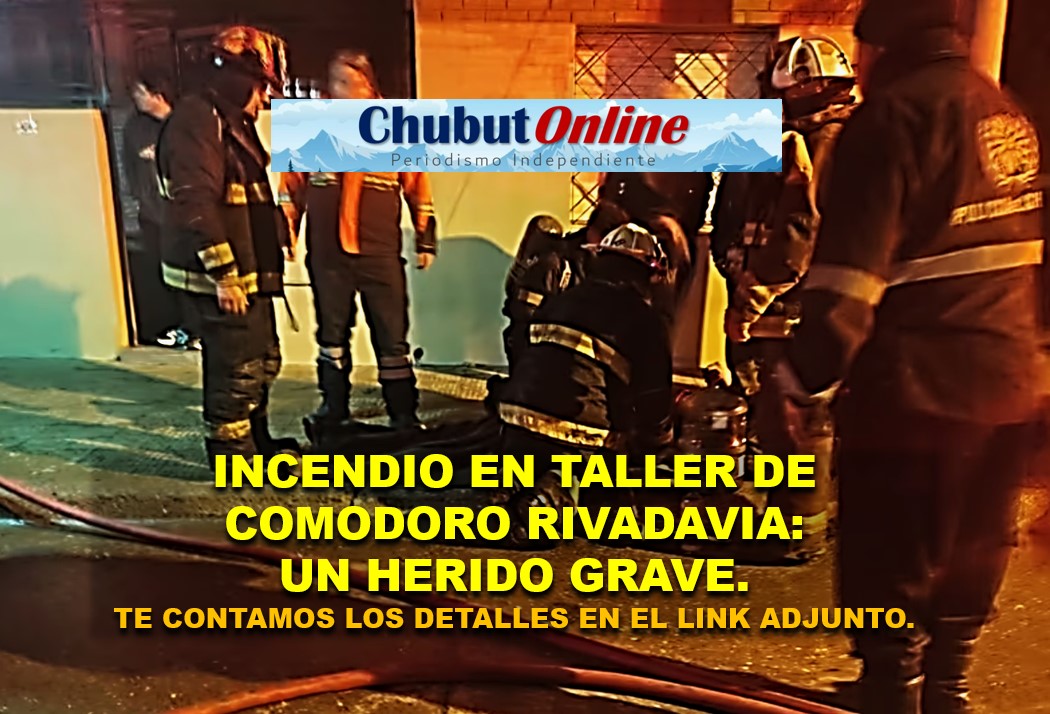 Comodoro Rivadavia: Hallan a un hombre atrapado en un taller en llamas
