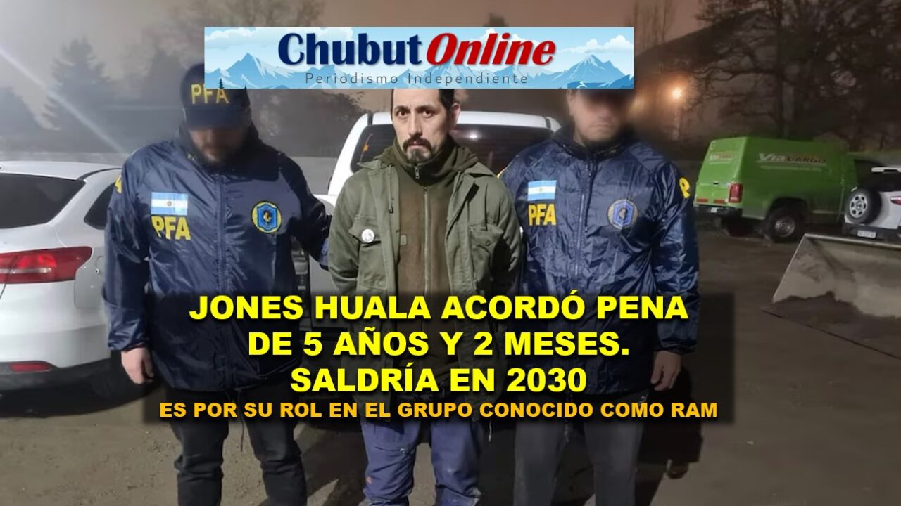 Jones Huala aceptó 5 años y 2 meses de prisión y podría seguir preso hasta 2030