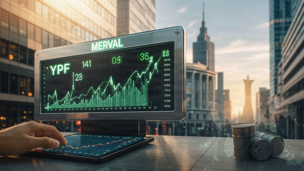 Acciones argentinas suben y riesgo país baja: Merval, YPF y petróleo